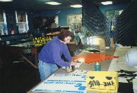 Peggy at layout table